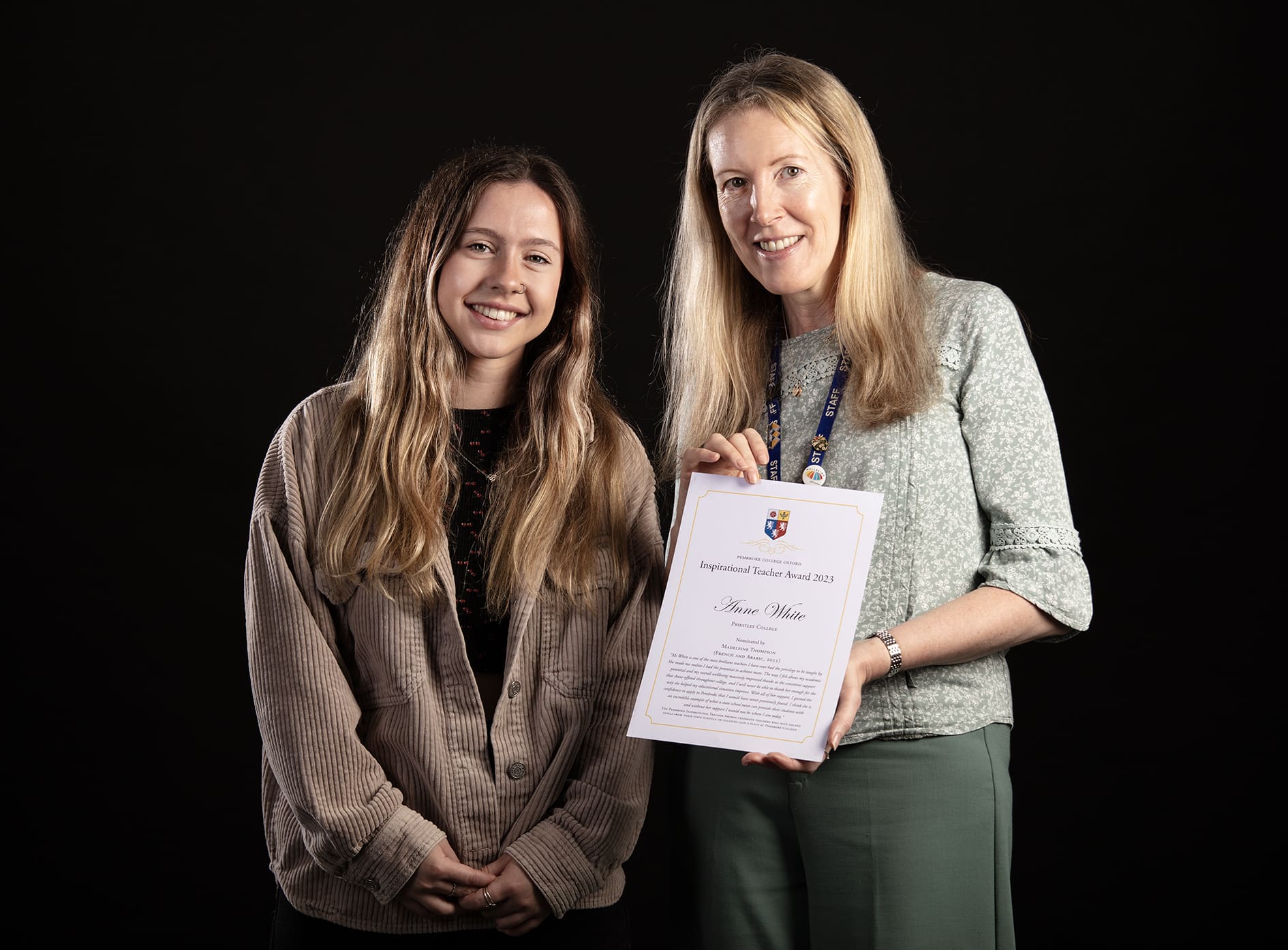 Oxford honours Priestley teacher